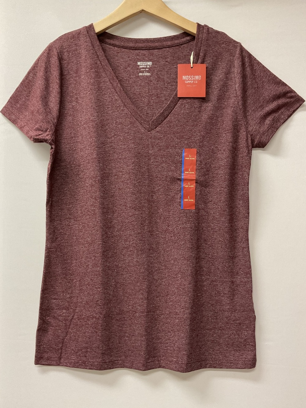 Brand New-Women’s Mossimo Supply Co. Short Sleeve V-Neck Tee - Burgundy